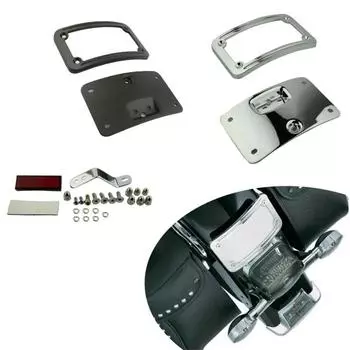 Монтажная рамка номерного знака мотоцикла для Harley Softail Heritage Springer Classic FLSTSC 05-07 Softail Deluxe FLSTN 2005-2014 чёрный
