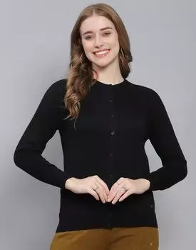 Monte Carlo Black Solid Round Neck Sweater XL