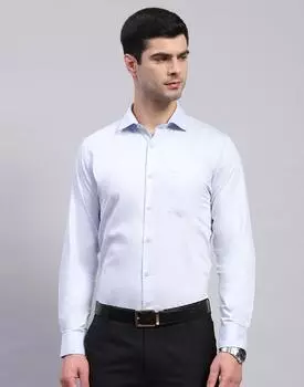 Monte Carlo Light Blue Solid Cutaway Collar Shirt XL