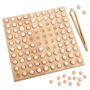 Монтессори 1-100 Счетная доска Деревянные игрушки Цифровой обучающий зажим Настольная игра из бисера Обучение точным движениям Математические игрушки для детей