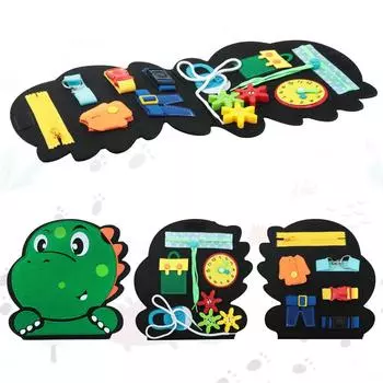 Монтессори Busy Toys Busy Board Ранняя развивающая игрушка для малышей Детская фетровая ткань Обучающая тихая книга 3D Книга жизненных навыков