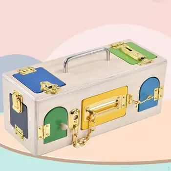 Montessori Lock Box Unlocking Tool Kit Practical Unlock Toy Toys Matching Game for