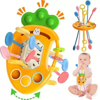 Игрушки Монтессори на веревке, милый кролик, редис, сенсорные игрушки для малышей, прорезыватели, развивающие игрушки для мелкой моторики, подарки для детей