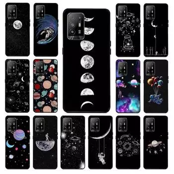 Moon Astronaut Phone Case for OPPO A54 A74 A94 A53S A9 A5 A15 A16 A91 A96 A76 Reno8 8Pro Reno2 Z OPPO A5 2020