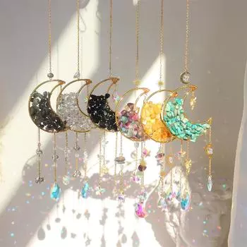 Moon Suncatcher Кристалл Коллекция Подвеска Прочный Подвесной Подвеска «Ловец Радуги» Окно автомобиля Украшение сада Открытый CHINA