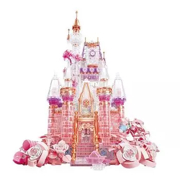 Moonlight Society Star Moon Castle Building Blocks Flower Castle Decorations Micro Parts Assembled Toys Girls Holiday Gift Box Packaging фиолетовый