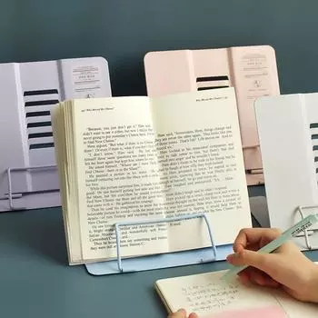 Morandi Adjustable Metal Reading Book Holder Bookend Support Document Stand серый