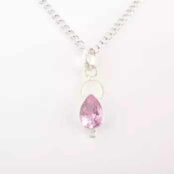 Morganite Gemstone 925 Sterling Silver Jewelry Handcrafted Boho Pendant 1.40 PP-12-12