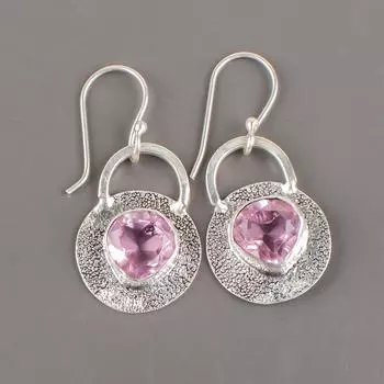 Morganite Gemstone 925 Sterling Silver Jewelry Handmade Earrings 1.30 For Gift EE-63-3