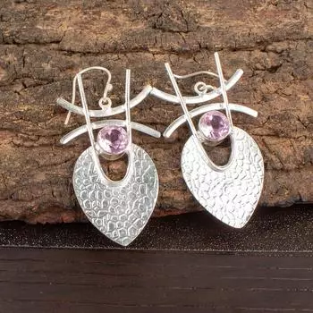 Morganite Gemstone 925 Sterling Silver Jewelry Handmade Women s Earrings 1.78 EE-64-11