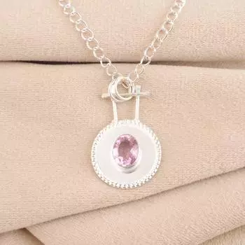 Morganite Gemstone 925 Sterling Silver Jewelry Handmade Pendant 1.4 For Women PP-57-15