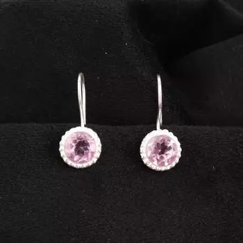 Morganite Gemstone 925 Sterling Silver Jewelry Handmade Earrings 0.93 For Gift EE-177-14