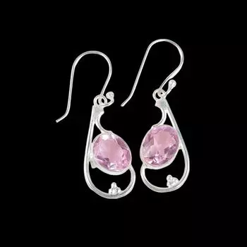 Morganite Gemstone 925 Sterling Silver Jewelry Handmade Dangle Earrings 1.60 EE-49-11