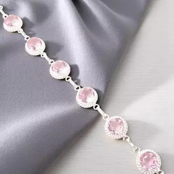Morganite Gemstone 925 Sterling Silver Jewelry Handmade Bracelet 9 Gift For Her RB-8-5