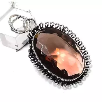 Morganite Gemstone Handmade 925 Sterling Silver Gift Jewelry Pendant 1.97 b1y51