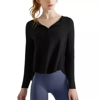 MORGEN SKY Long Sleeve Yoga Loose Long Sleeve CX060 Women s Top, Fit, Sportswear, Fitness, Training, Sweat-Wicking, Quick-Drying, Breathable,