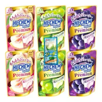 Morinaga Premium Grape Flavor Shine Muscat Flavor Shimizu White Peach Peach Deгустационное сравнение Original Assorted Set Hi-Chew