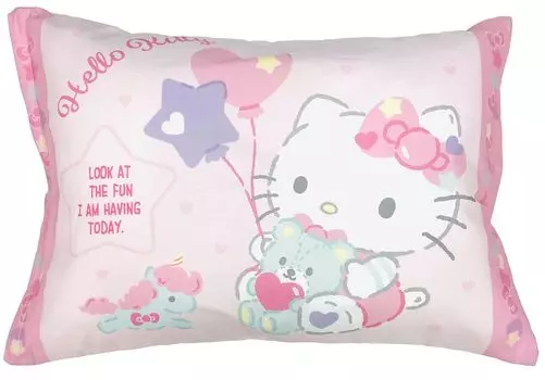 MORIPiLO Подушка Morishita Sanrio Hello Kitty 40x30 см, моющаяся, с чехлом, мягкая игрушка, подушка SANRIO Character Goods, розовая 4621236, детская, прибл.