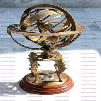 Морской латунный шар с гравировкой Armillary Antique Vintage Globe с компасом