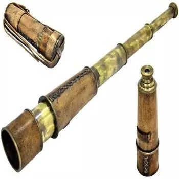 Морской латунный старинный телескоп длиной 45,72 см