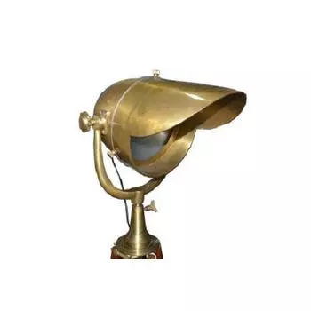 Морской прожектор с деревянным штативом Old Brass Antique Finish