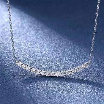Mosang Stone Pure Silver S925 Улыбающееся ожерелье T Домашний простой женский процесс гальваники платины Adjustable size