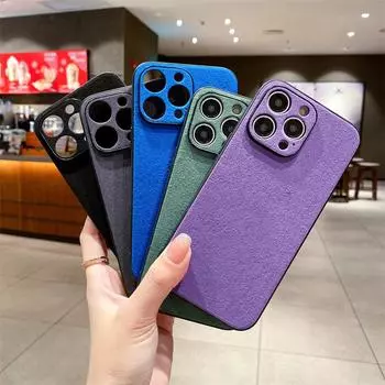 Moskado сплошной цвет фланелевой узор чехол для телефона для Iphone 14 11 12 13 Pro Max 14plus X Xr Xs Max жесткий ПК мягкая задняя крышка из ТПУ For iPhone XS Max