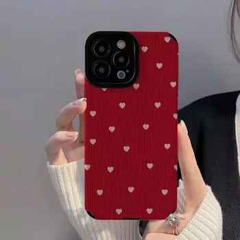 Moskado в корейском стиле, модный чехол для телефона с красным сердечком для Iphone 14 12 11 13 Pro Max X Xr Xs Max 14 7 8plus, мягкая задняя крышка из ТПУ For iPhone 11 Pro
