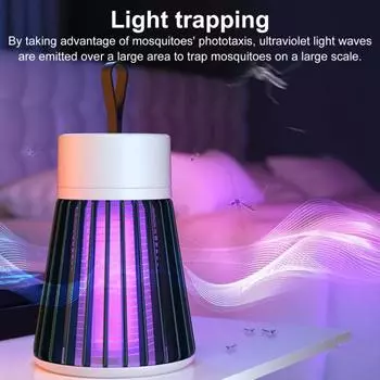 Mosquito Lamp 360-Degree Ultra-wide Coverage Low Noise USB Charging IPX7 Waterproof Outdoor A серый
