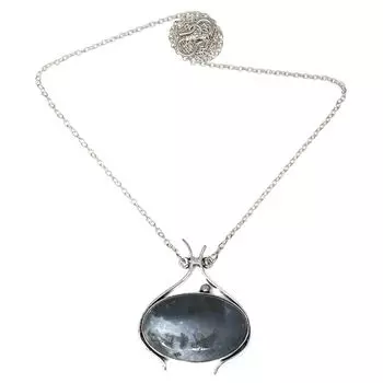 Moss Agate Gemstone Mother s Day Handmade Silver Jewelry Necklace 20 in