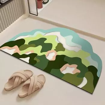 Moss Wind Dry Bathroom Absorbent Mat Нескользящий и противообрастающий коврик для ванной комнаты Коврик для ванной комнаты для дома и спальни 40x64cm