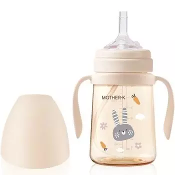 Mother K Infants Basic PPSU Соломенная чашка с кроликом 200 мл, Кремовая, 1 шт., Популярные корейские товары для родителей