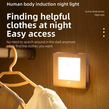 Motion Sensor LED Night Light USB Rechargeable Wireless Cabinet Lamp For Bedroom Wardrobe Hallway Staircase Bar Indoor Lighting
