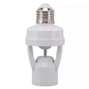 Motion Sensor Light Socket PIR Motion E27 Screw Bulb Adapter Adjustable Auto On Off Night Light