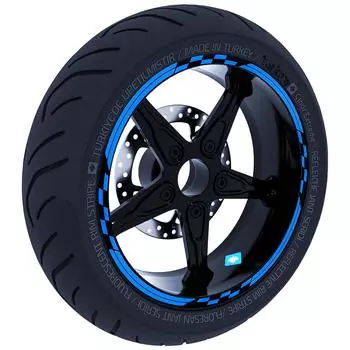 Moto GP Racing Flag Design Azur Blue Rim Tape Wheel Stripes Decals Sticker CinarExtreme