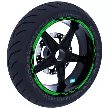 Moto GP Racing Flag Design Forest Green Rim Tape Wheel Stripes Decals Sticker CinarExtreme