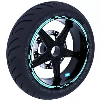 Moto GP Racing Flag Design Mint Green Rim Tape Wheel Stripes Decals Sticker CinarExtreme