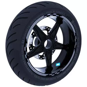 Moto GP Racing Flag Design Stone Grey Rim Tape Wheel Stripes Decals Sticker CinarExtreme