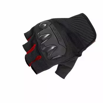 Мотоциклетные защитные сетчатые перчатки с полупальцами M 12976 Защитный сетчатый материал для осени [Komine] Черный/красный GK-242 Весна, лето,