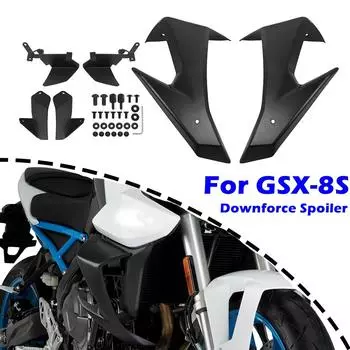 Мотоциклетный передний спойлер Downforce Winglet для Suzuki GSX-8S GSX 8S GSX8S 2025 2025 Frontal Sport Naked Aerodynamic Wing Kit чёрный