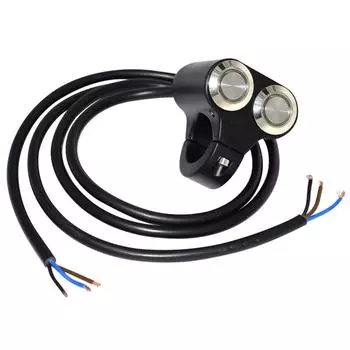 Motorcycle 7/8 22mm Handlebar Switch Headlight Hazard Fog Light ON/OFF Blue LED