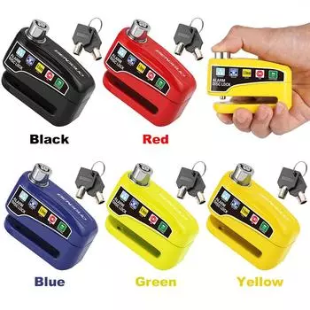 Motorcycle Alarm Disc Brake Lock with Keys Bike Scooter Security Anti-theft Lock Waterproof Motorcycle Alarm Brake Rotor Padlock синий