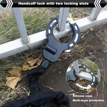 Motorcycle Anti-Theft Alloy Steel Handcuff Lock Heavy Duty Security Lock for Scooters Bicycles Prams E-Scooter Bike Accessories чёрный