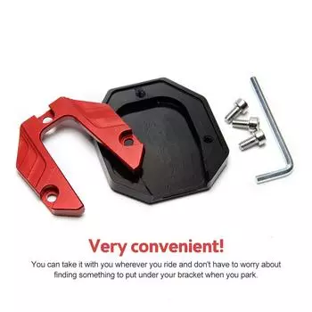 Motorcycle Bike Kickstand Extender Foot Side Stand Extension Foot Pad Support Enlarger Scooter Moped Foot Pad Aluminum Alloy чёрный