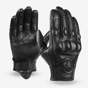 Motorcycle gloves, genuine leather, men s and women s riding motorcycles, tactical warmth, sheepskin touch screen, off-road prot L