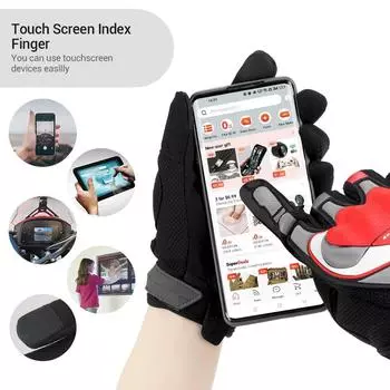 Motorcycle Gloves Unisex Breathable Touch Screen Dirt Bike Riding Protection Gloves Outdoor Sports Night Reflective Full Finger XL