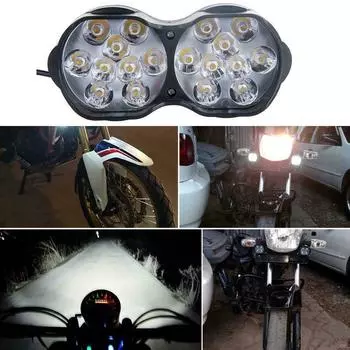 Motorcycle Headlight Spot Lights High Bright Waterproof Scooter Auxiliary Lamp Spotlights 6 LED Fog Bulb Work Lights with Switch