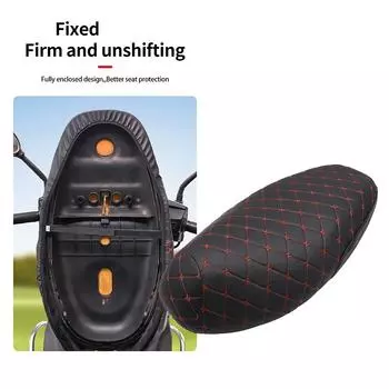 Motorcycle Leather Pillow Cover Flexible Seat Cushion Universal Cover Case Seat Heat Leather Resistant,waterproof Mesh E5G8
