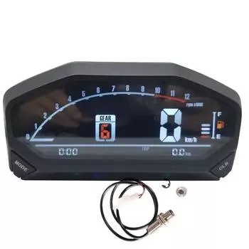 Motorcycle LED LCD Speedometer Digital Backlight Odometer Tachometer Waterproof