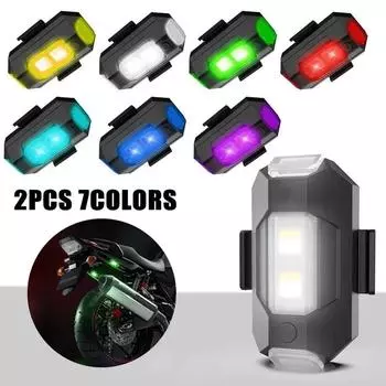 Motorcycle Lights Drone Strobe Light USB LED Anti-Collision Bike Aircraft Night Flying Mini Flashing Warning Signal Light